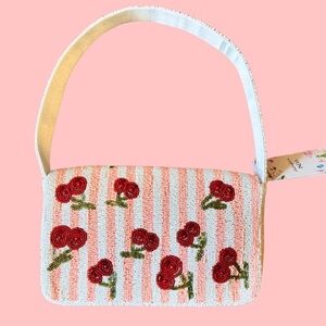 The Viral striped cherry 🍒 beaded bag